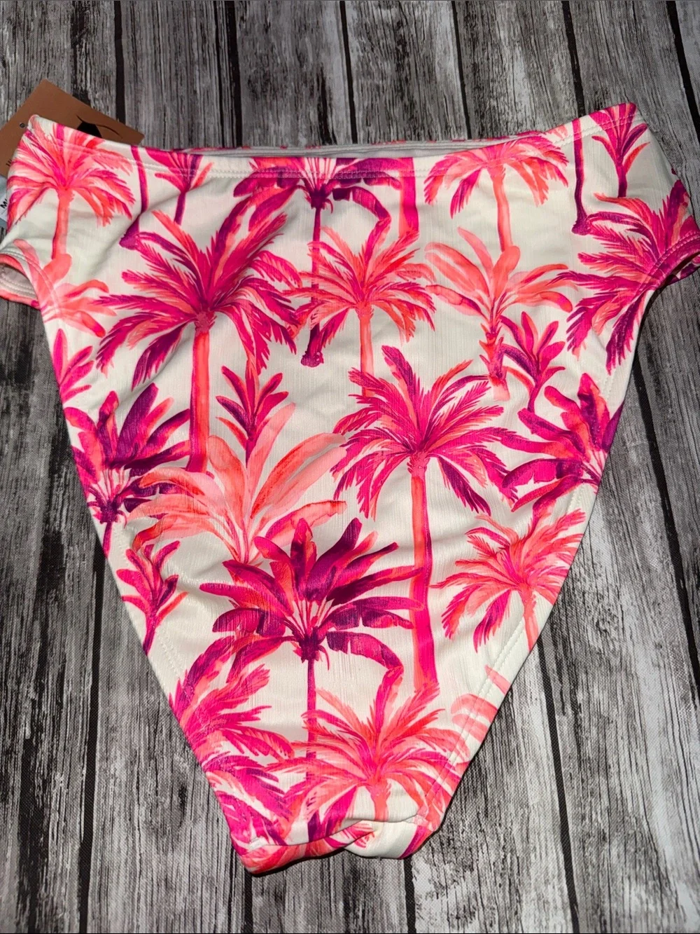 Women’s Swim Bikini Bottoms - Pink Palm Print